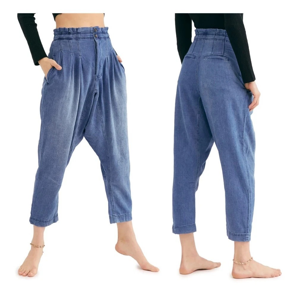 We The Free Free People Mover & Shaker Crop Denim Pants Women's Sz 4 Waist 30